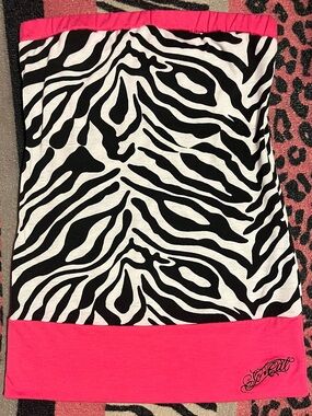 Vintage SoCal zebra print tube top cami